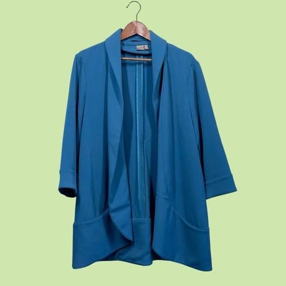 Anthracite by Muse teal oversized open front cardigan blazer jacket XL - Picture 8 of 12